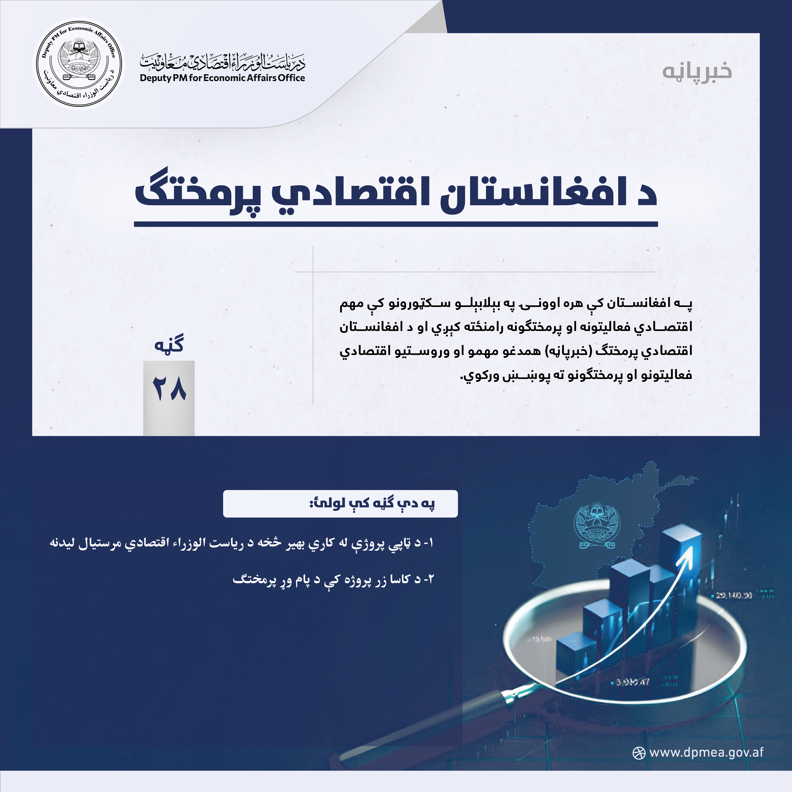 د افغانستان اقتصادي پرمختګ (خبرپاڼه) ۲۸