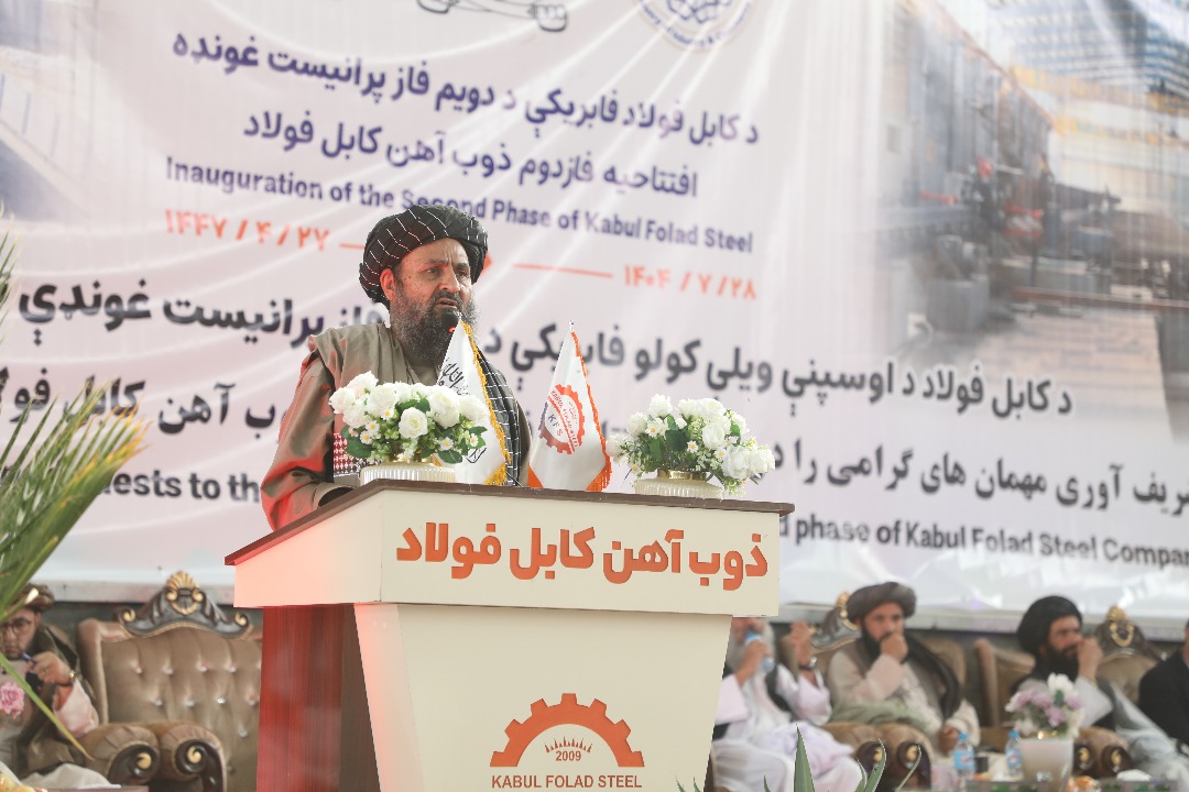 محترم ملا عبدالغني برادر اخوند د کابل فولاد اوسپنې ويلې کولو فابريکې دويم فاز پرانيست