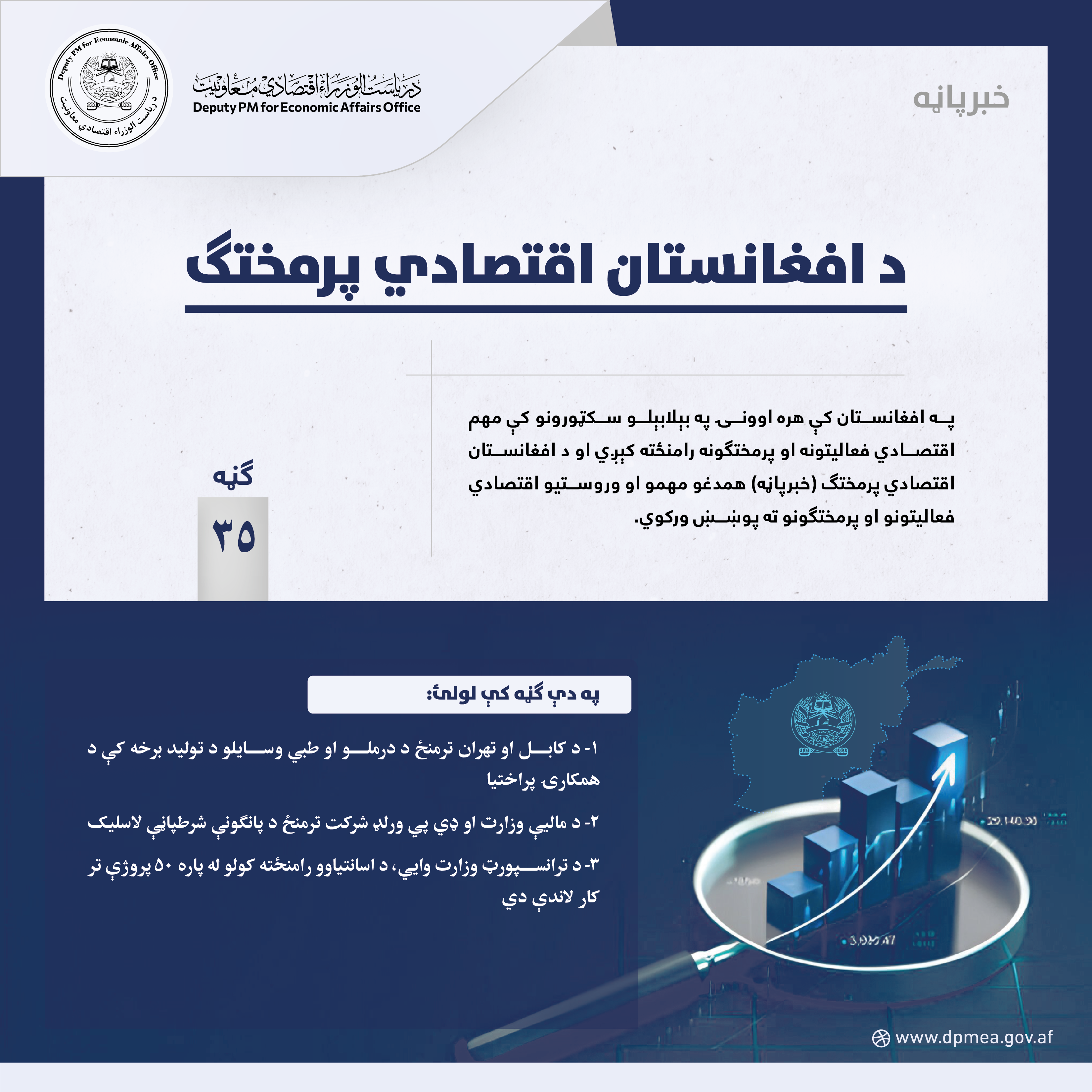د افغانستان اقتصادي پرمختګ (خبرپاڼه) ۳۵