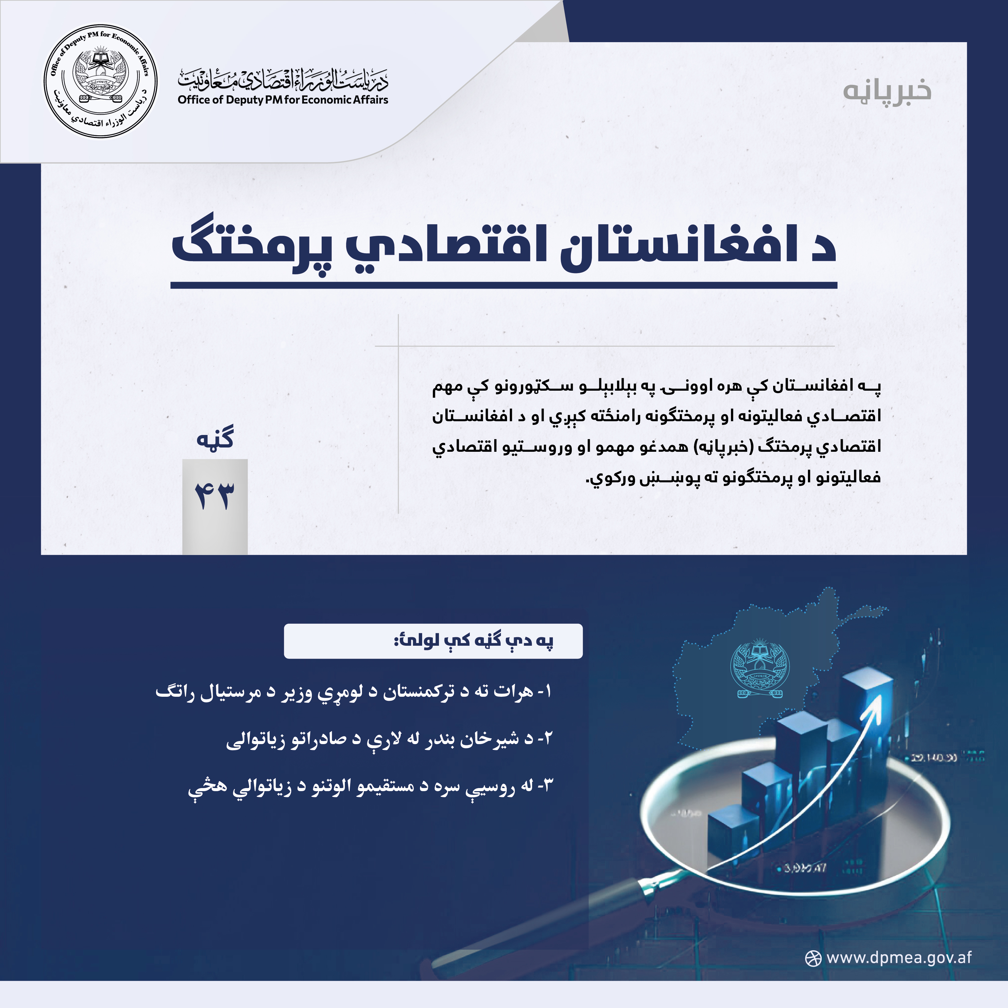 د افغانستان اقتصادي پرمختګ (خبرپاڼه) ۴۳