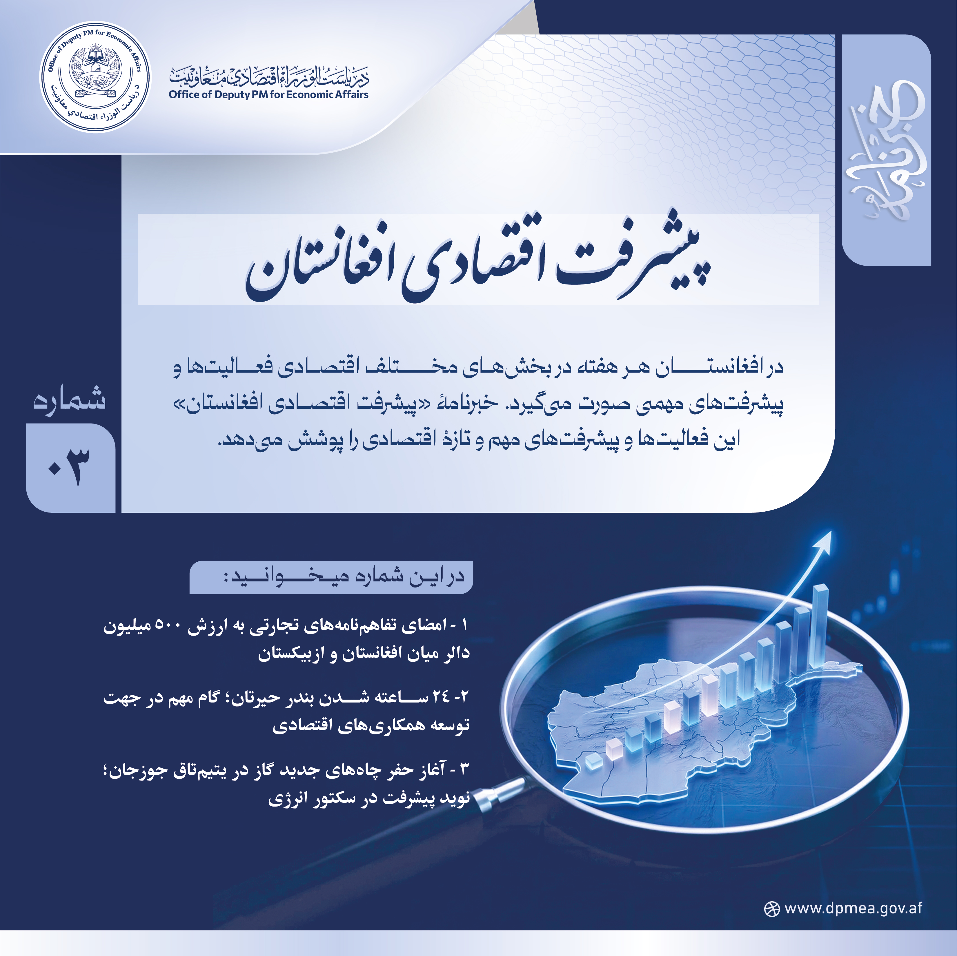 پیشرفت اقتصادی افغانستان (خبرنامه) ۰۳