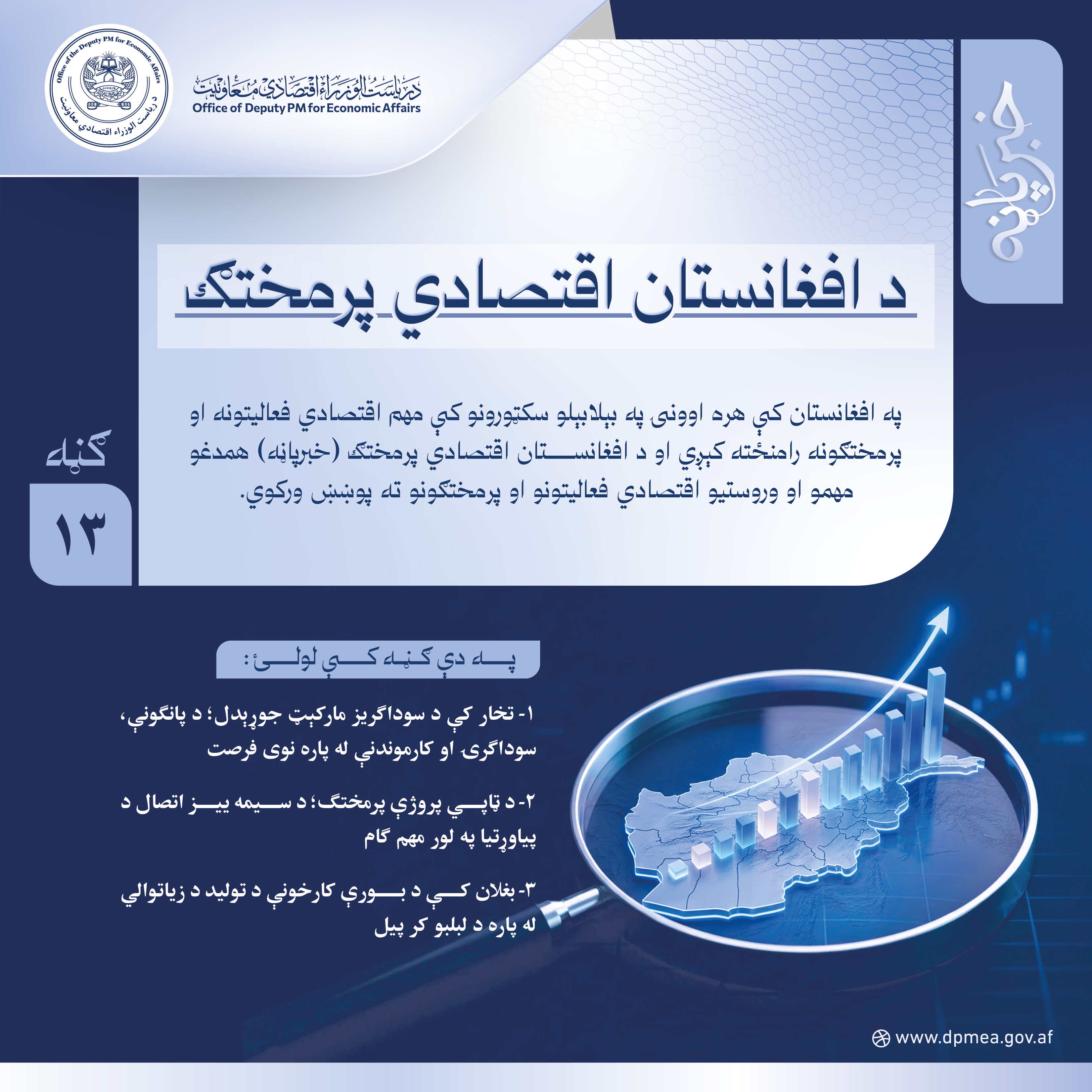د افغانستان اقتصادي پرمختګ (خبرپاڼه) ۱۳