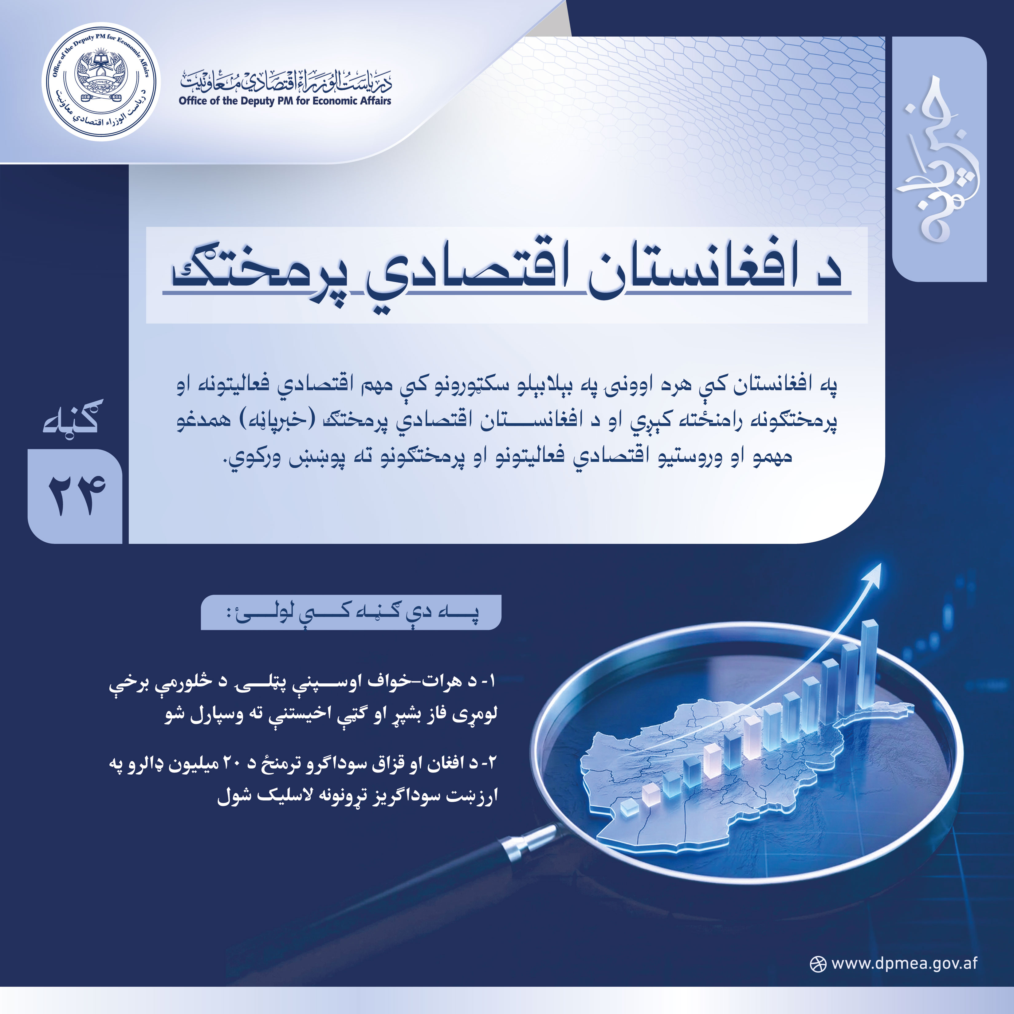 د افغانستان اقتصادي پرمختګ (خبرپاڼه) ۲۴